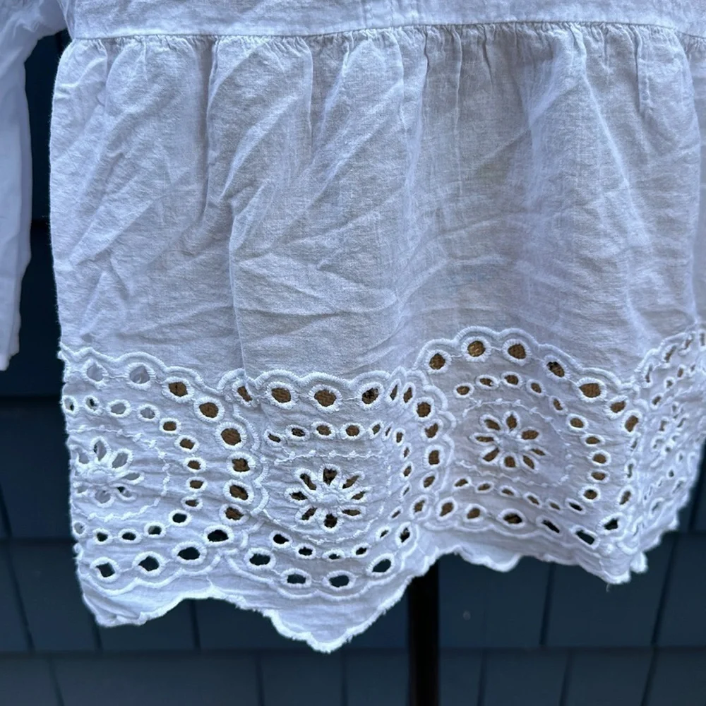 🤍🤍🤍RD Style white cotton large blouse top eyelet boho - Picture 2 of 9